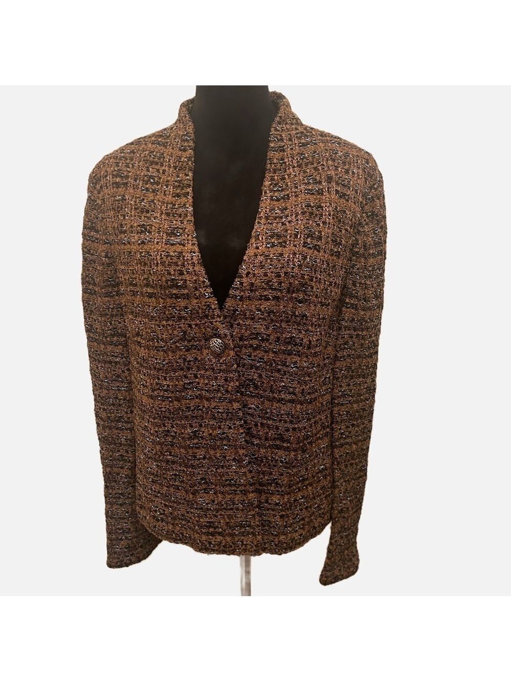 St John Women’s Textured Blazer Office Business Quiet Luxury Art to Wear